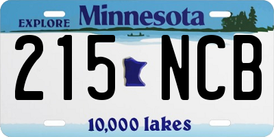 MN license plate 215NCB