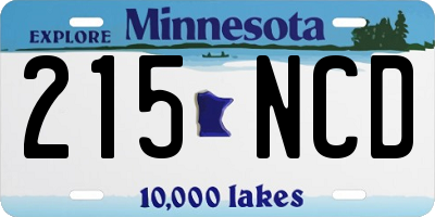 MN license plate 215NCD