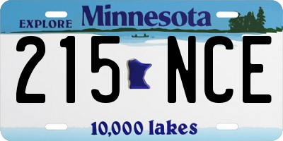MN license plate 215NCE