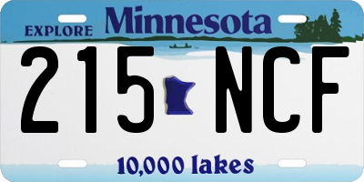MN license plate 215NCF