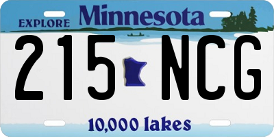 MN license plate 215NCG