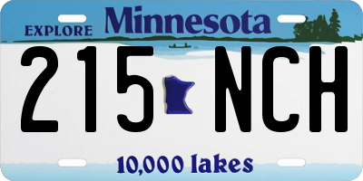 MN license plate 215NCH