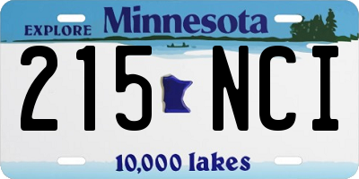 MN license plate 215NCI