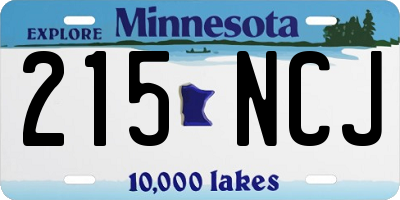 MN license plate 215NCJ
