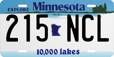 MN license plate 215NCL