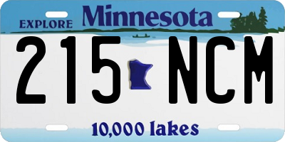 MN license plate 215NCM