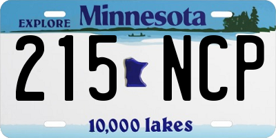 MN license plate 215NCP
