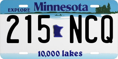 MN license plate 215NCQ