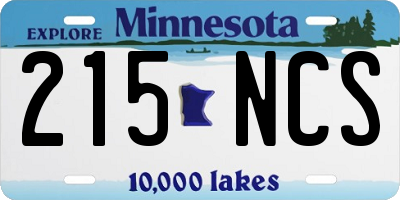 MN license plate 215NCS