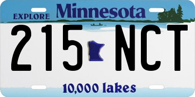 MN license plate 215NCT