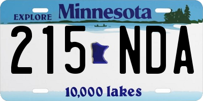 MN license plate 215NDA