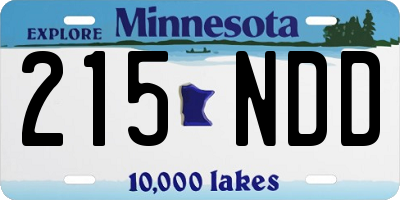 MN license plate 215NDD