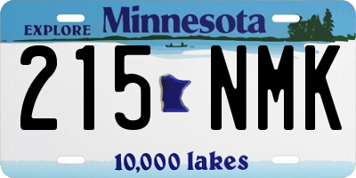 MN license plate 215NMK