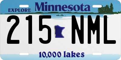 MN license plate 215NML