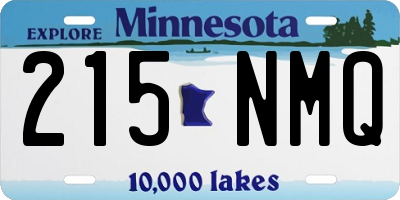 MN license plate 215NMQ