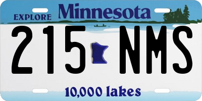 MN license plate 215NMS