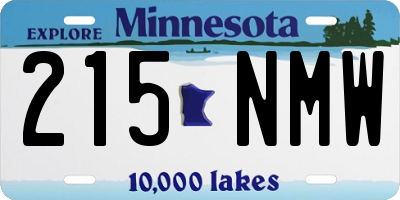 MN license plate 215NMW