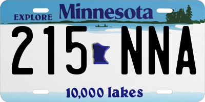 MN license plate 215NNA