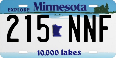 MN license plate 215NNF