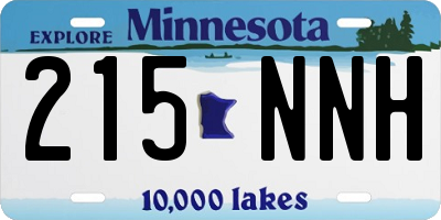 MN license plate 215NNH