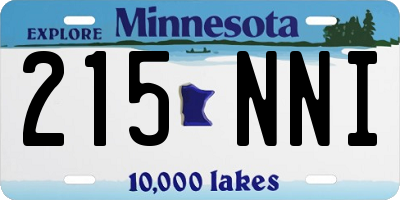 MN license plate 215NNI