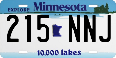 MN license plate 215NNJ