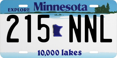 MN license plate 215NNL