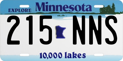 MN license plate 215NNS