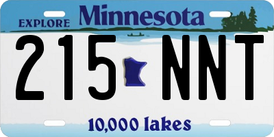 MN license plate 215NNT