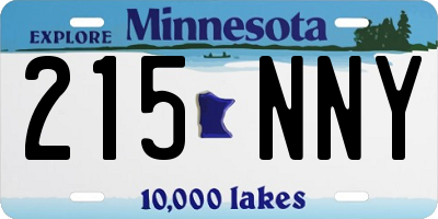 MN license plate 215NNY