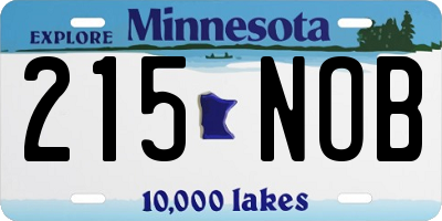 MN license plate 215NOB