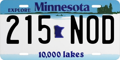 MN license plate 215NOD