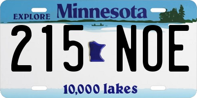 MN license plate 215NOE