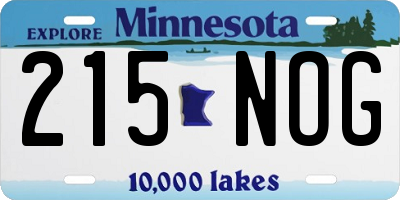 MN license plate 215NOG