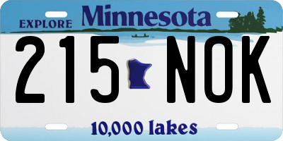 MN license plate 215NOK