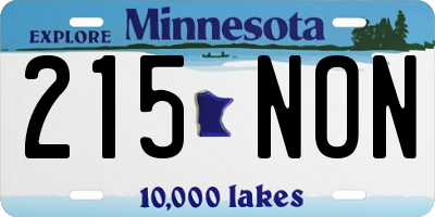 MN license plate 215NON