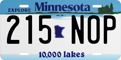 MN license plate 215NOP