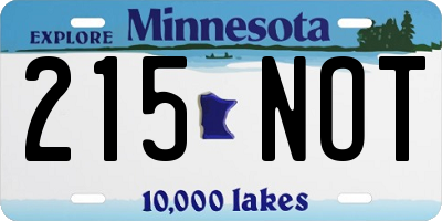 MN license plate 215NOT