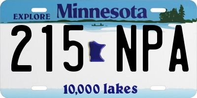 MN license plate 215NPA