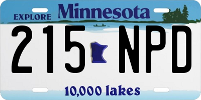 MN license plate 215NPD