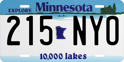 MN license plate 215NYO