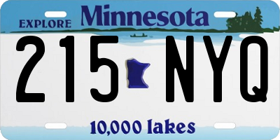 MN license plate 215NYQ