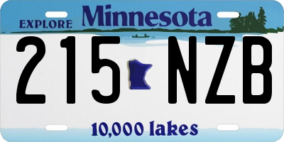 MN license plate 215NZB