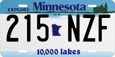 MN license plate 215NZF