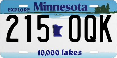 MN license plate 215OQK