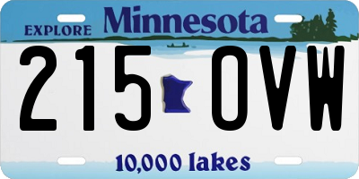 MN license plate 215OVW