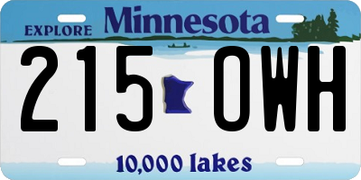 MN license plate 215OWH