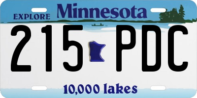 MN license plate 215PDC