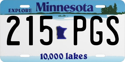 MN license plate 215PGS