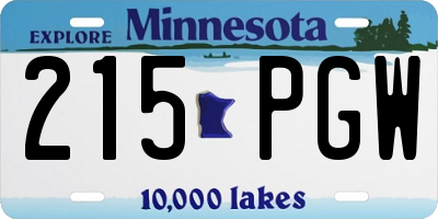 MN license plate 215PGW